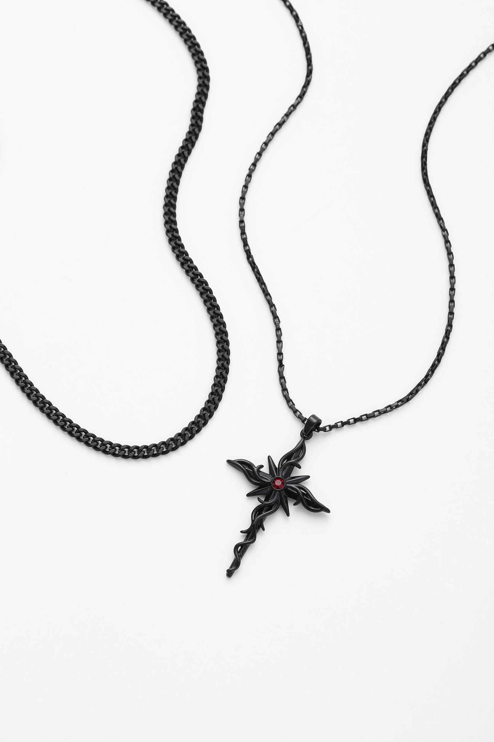 Black mythic necklace – alternate angle