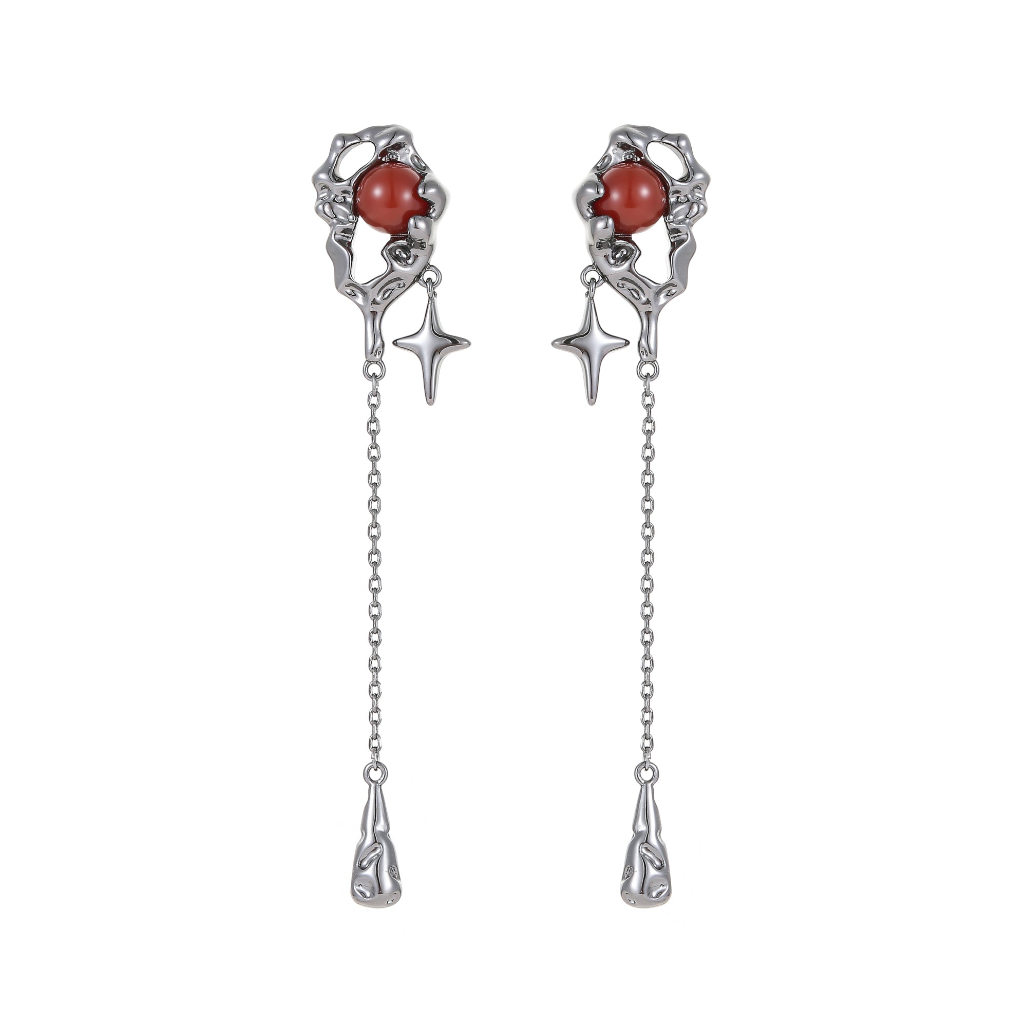 Black mars earrings – on white background