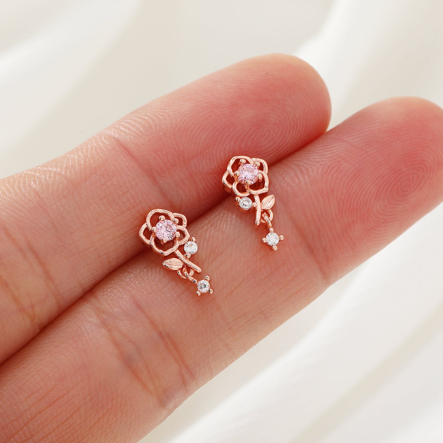 Delicate Small Crystal Earrings