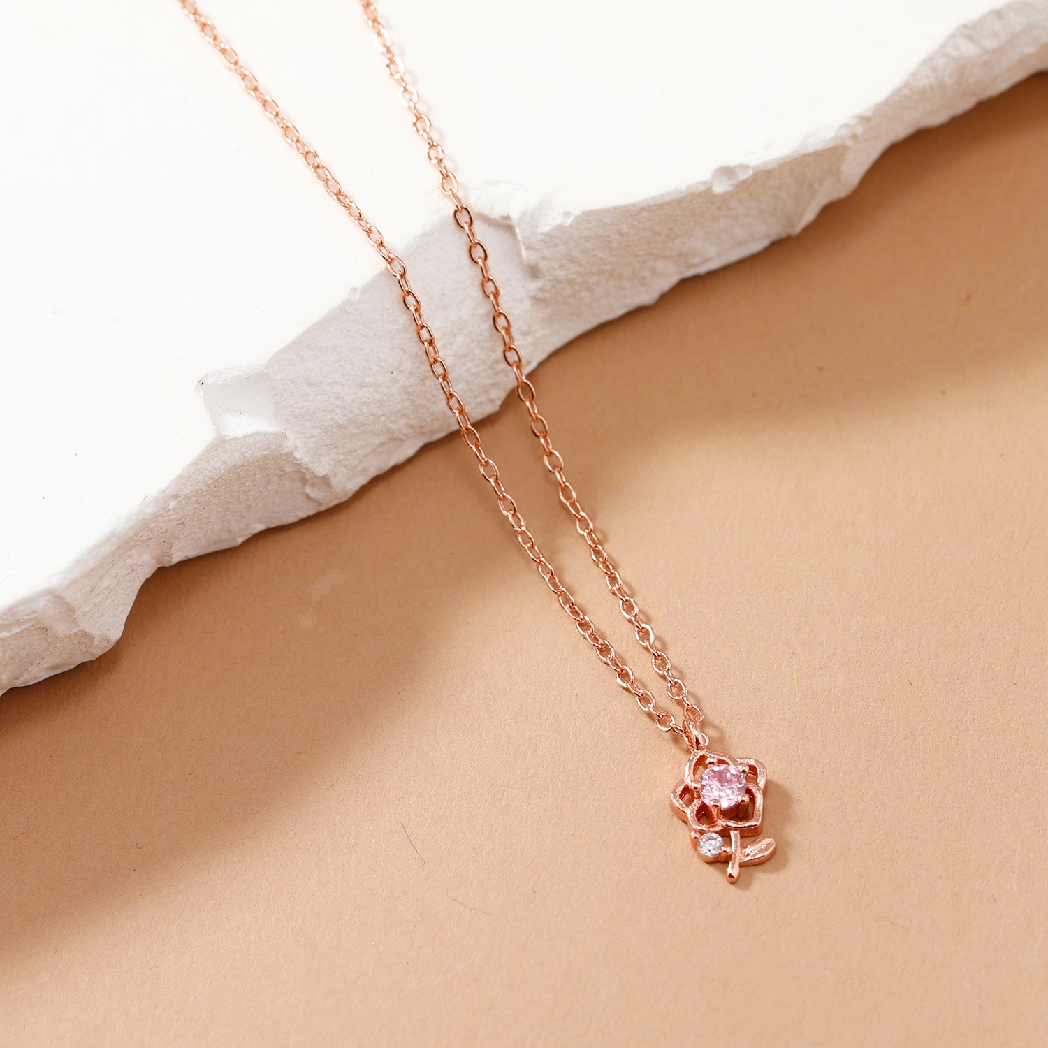 Pink Crystal Flower Ring