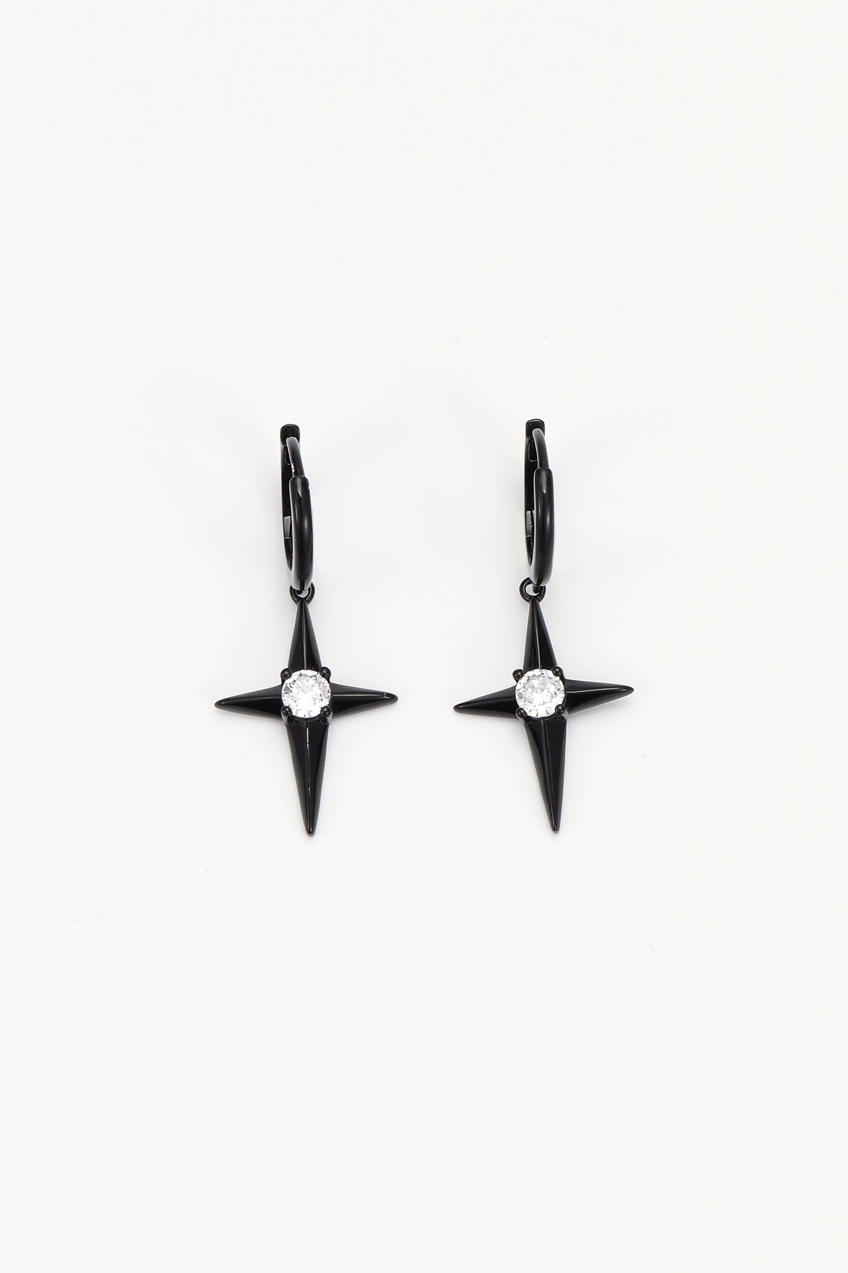 Silver black noxra earrings – on white background