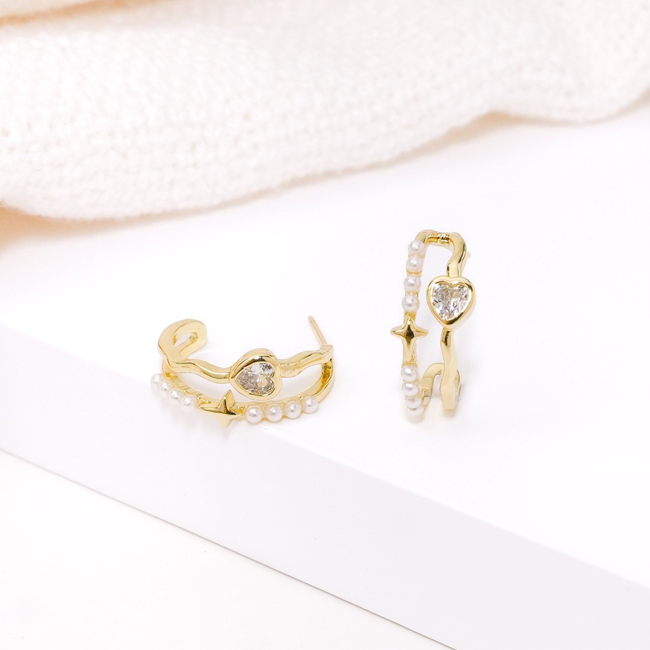 Lovely Pearlstring Hoops