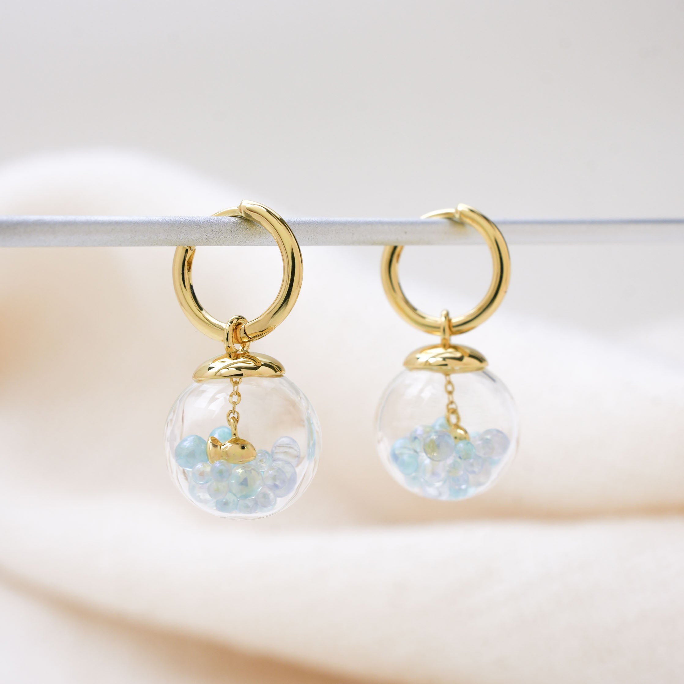 Gold Fish Bowl Earring