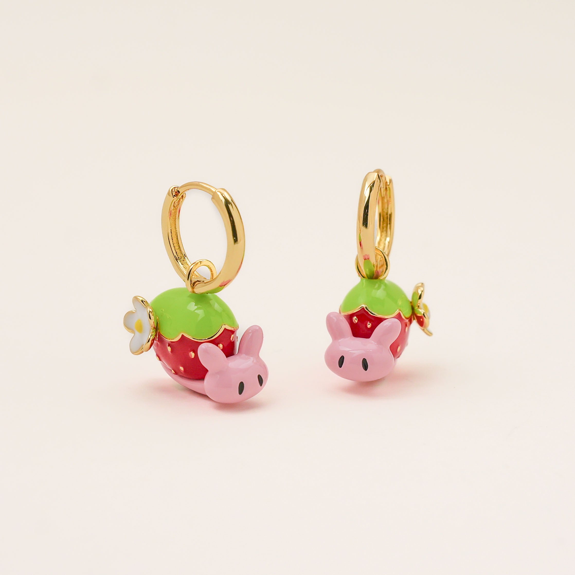 Strawberry Snail Earrings