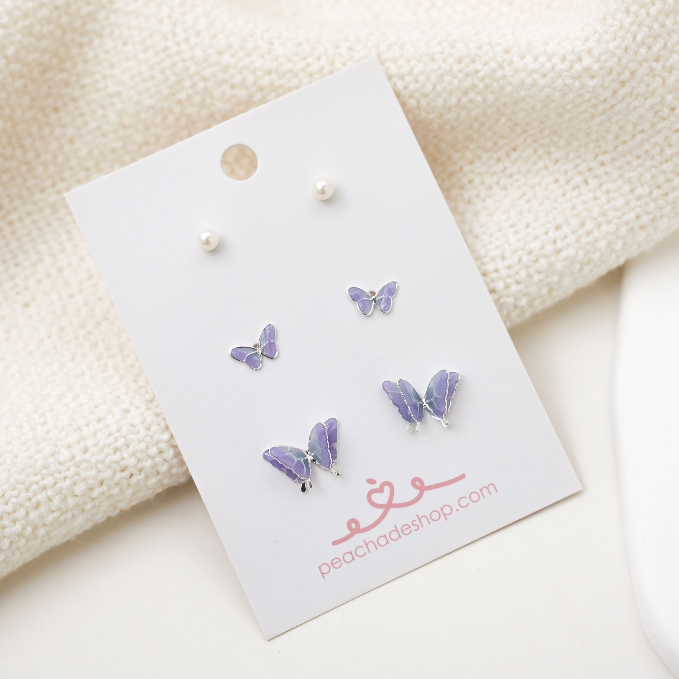 Purple Butterfly Stud Pack