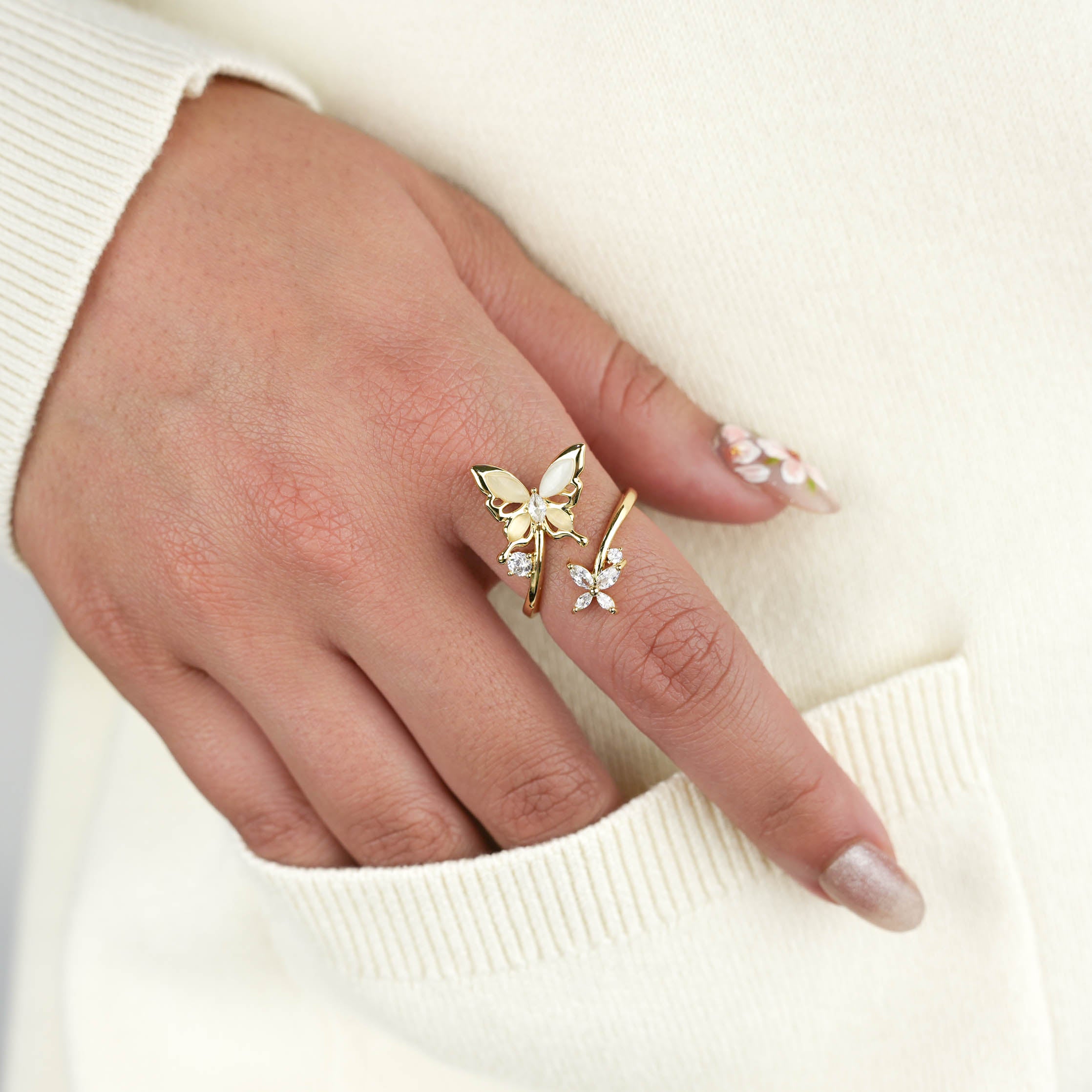 Golden Butterfly Ring