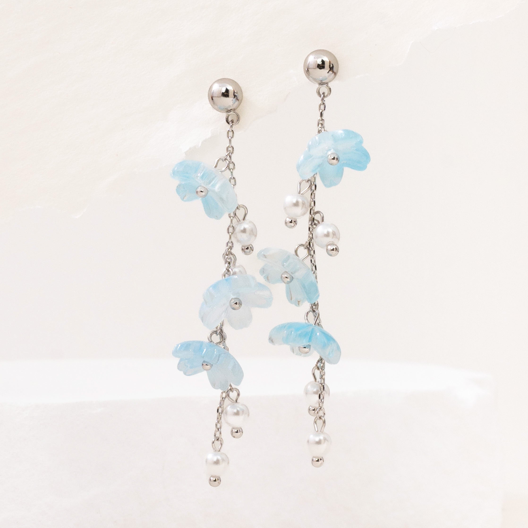 Blue Moon Flower Earrings