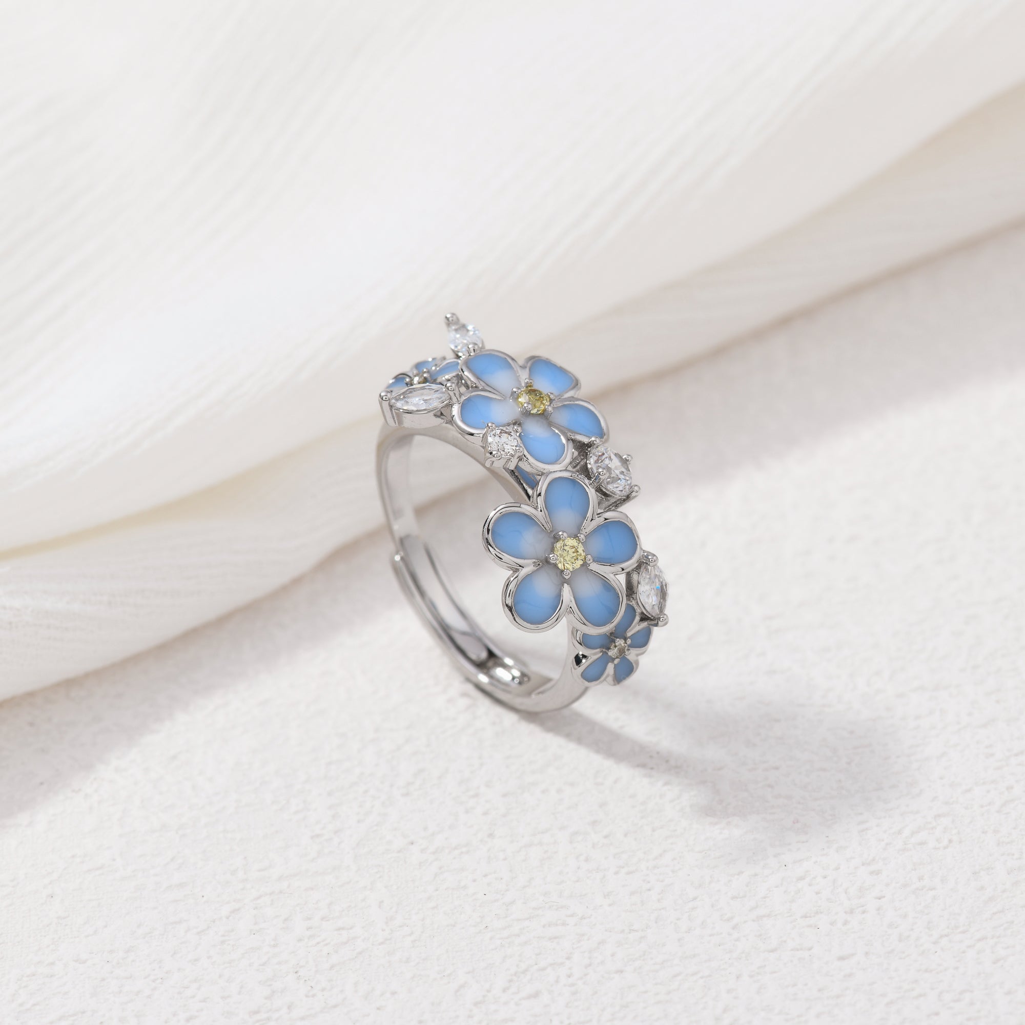 Blue Moon Flower Garland Ring