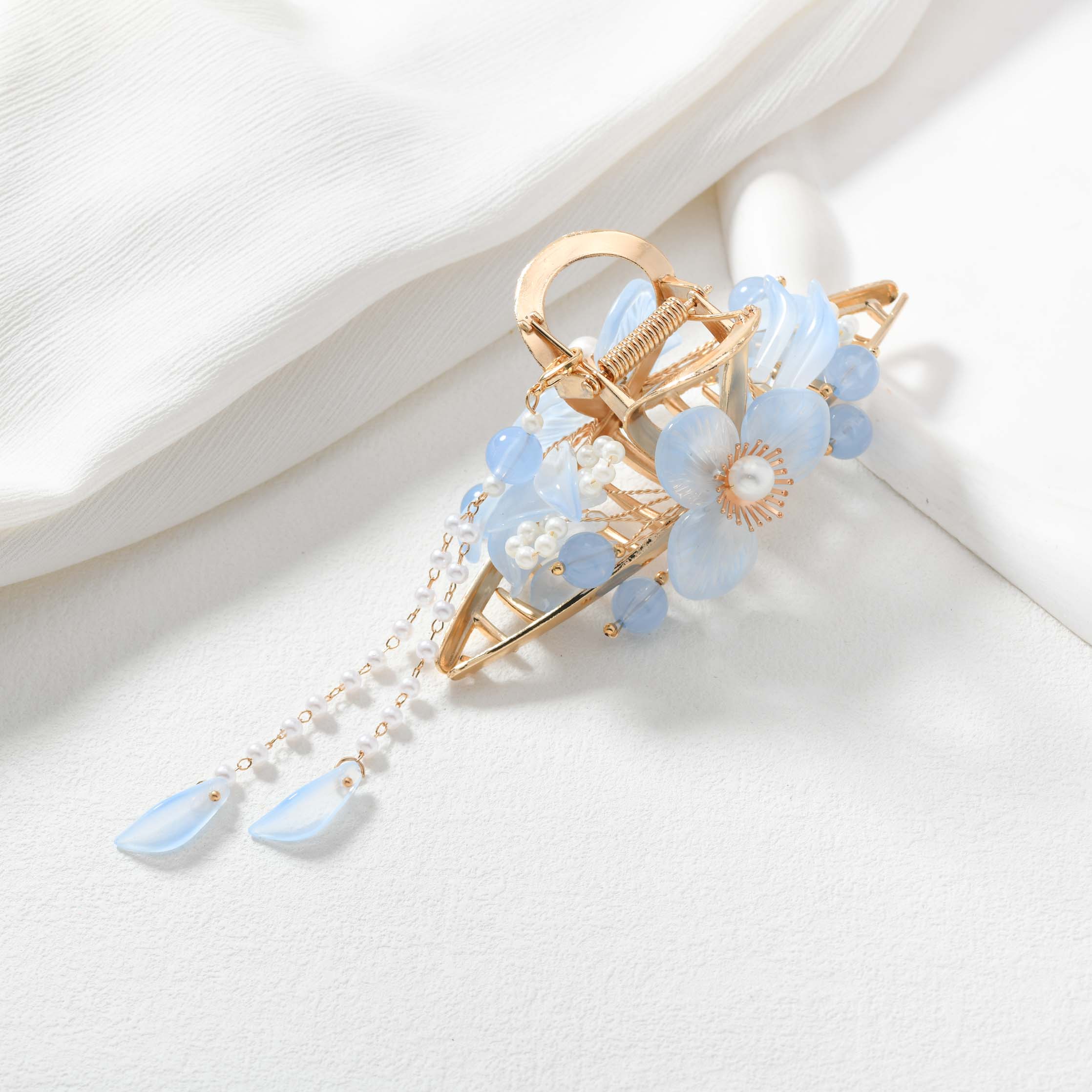Blue Flower Hair Claw