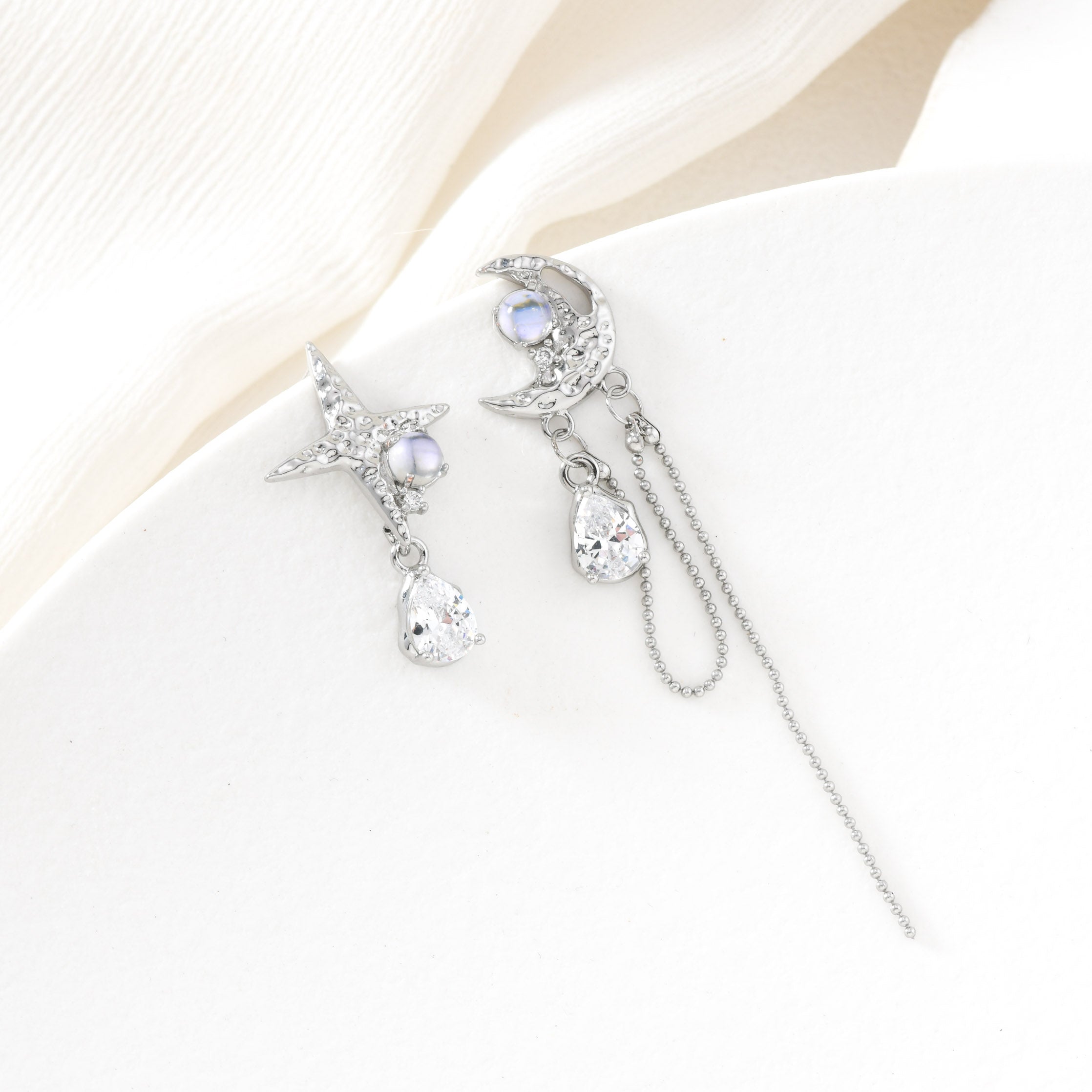 Radiant Moon and Star Studs