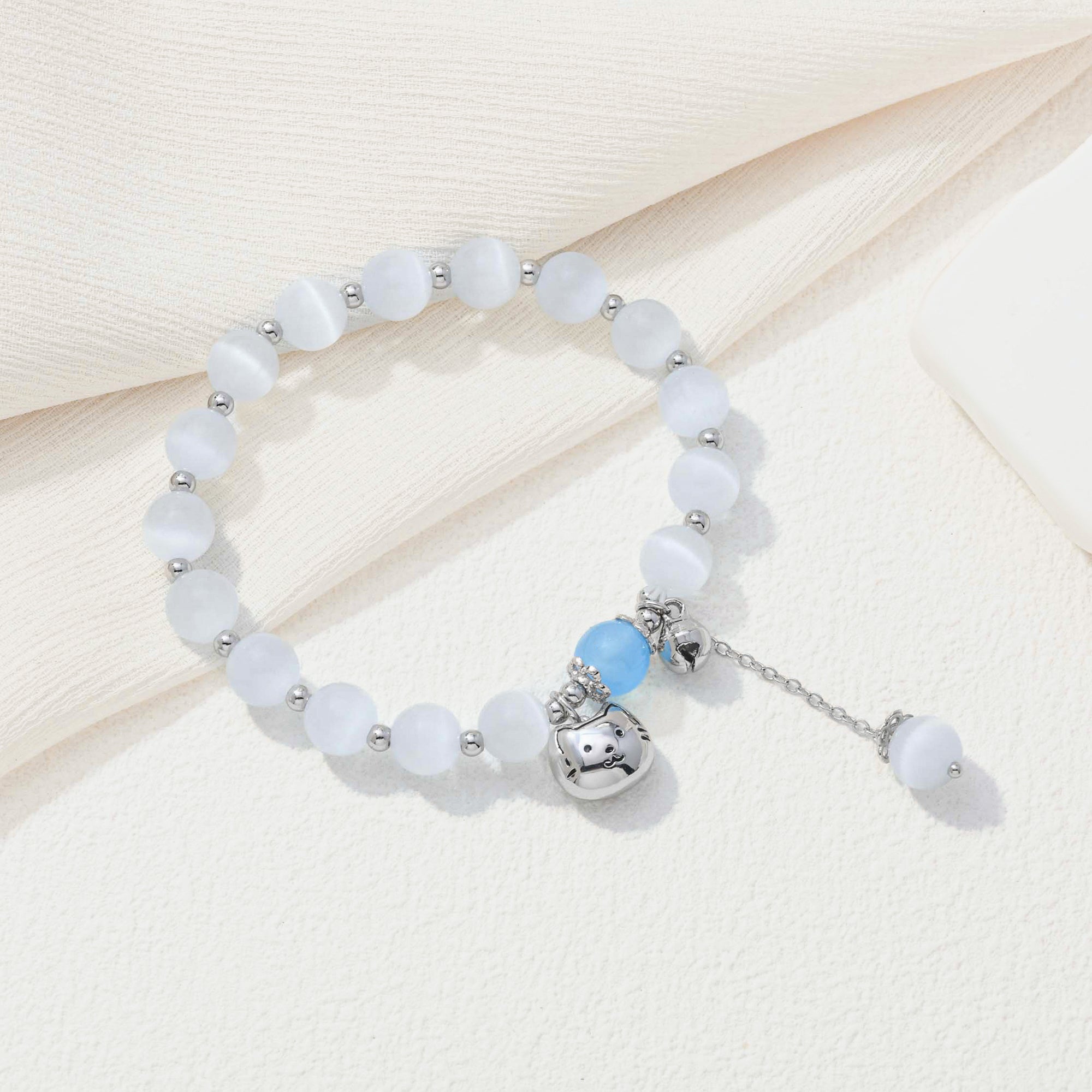 Blue Cat Beaded Bracelet