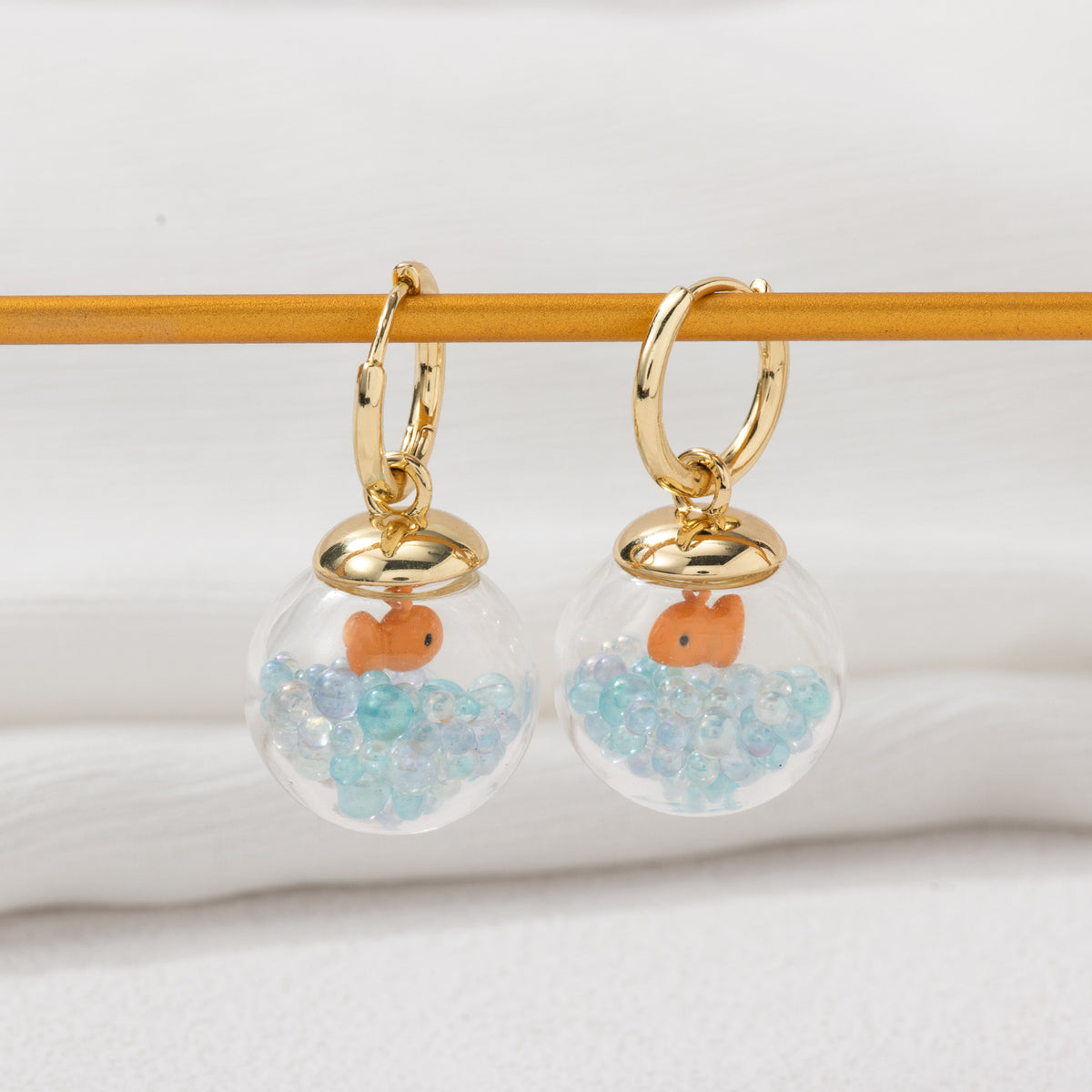 Orange Goldfish Bowl Earrings