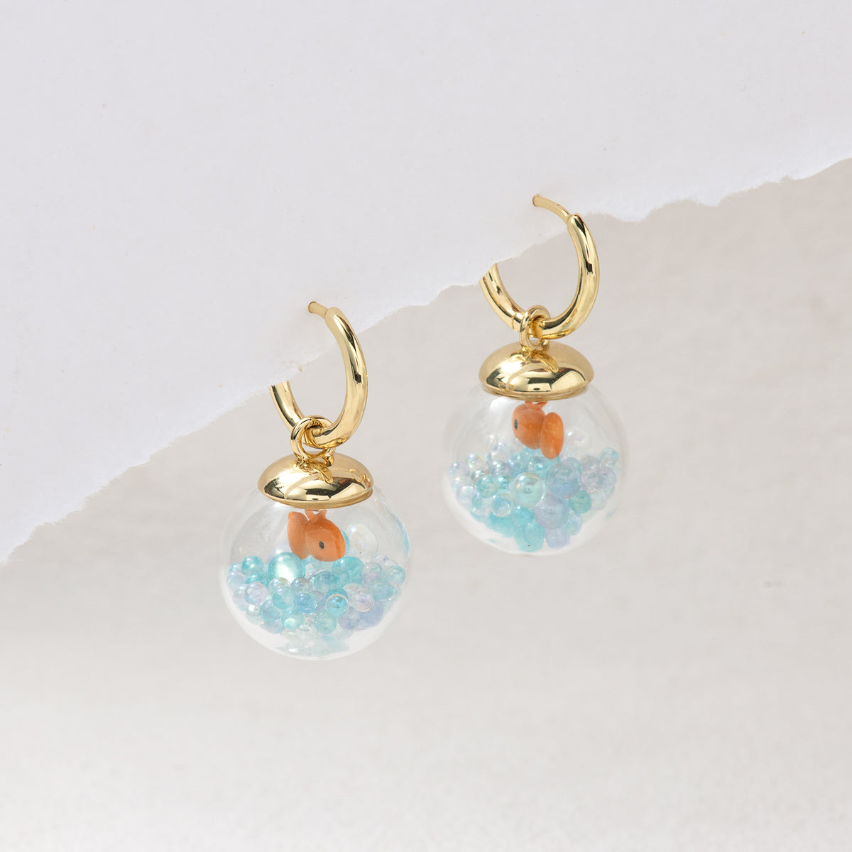 Orange Goldfish Bowl Earrings