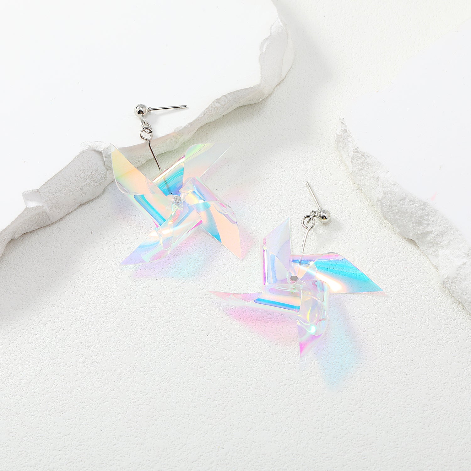 Holographic Pinwheel Earrings