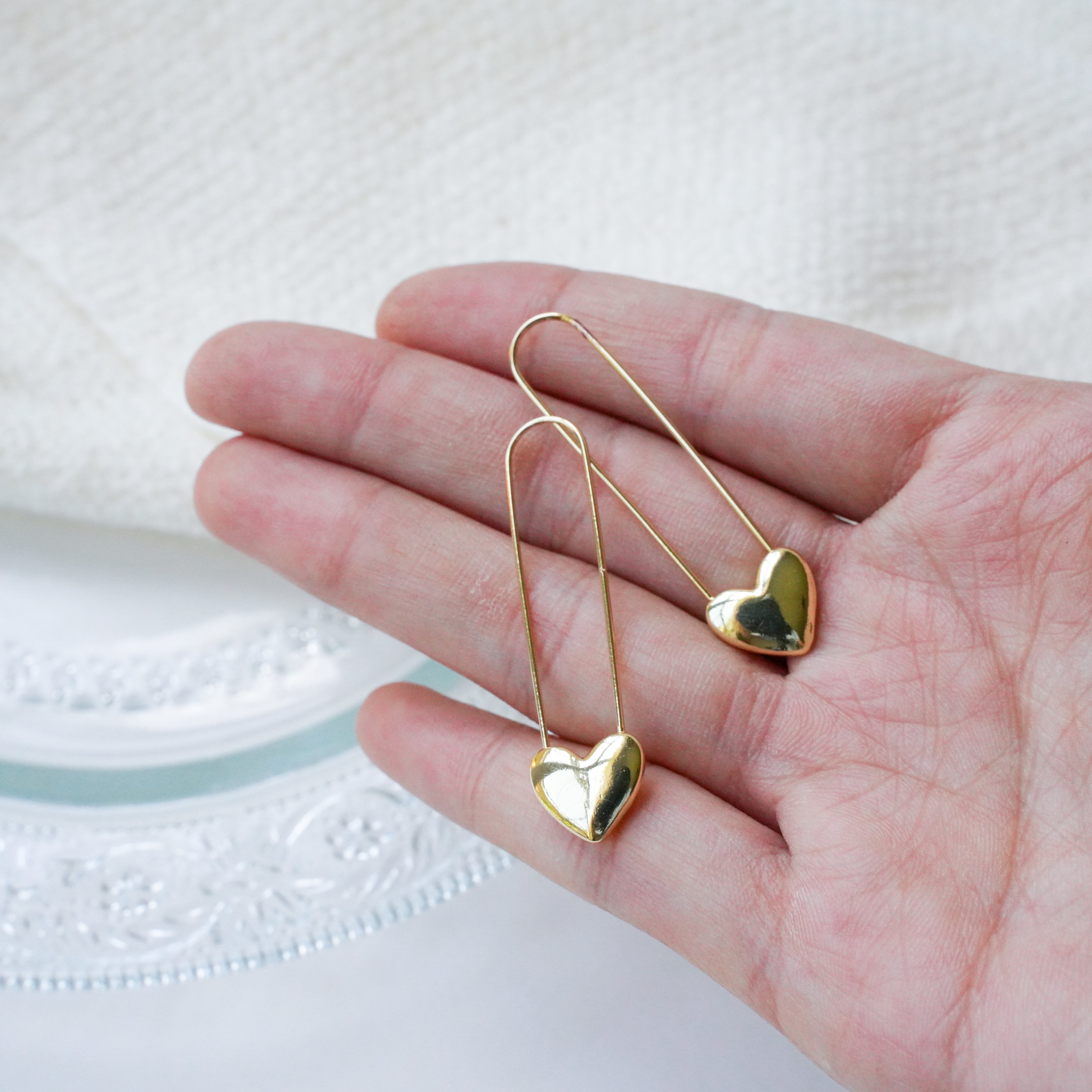 Charming Heart Paper Clip Earrings