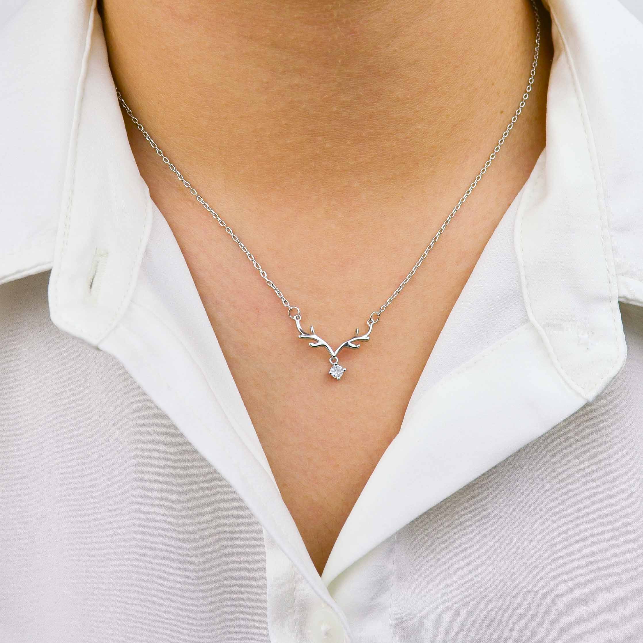 Antler Crystal Necklace