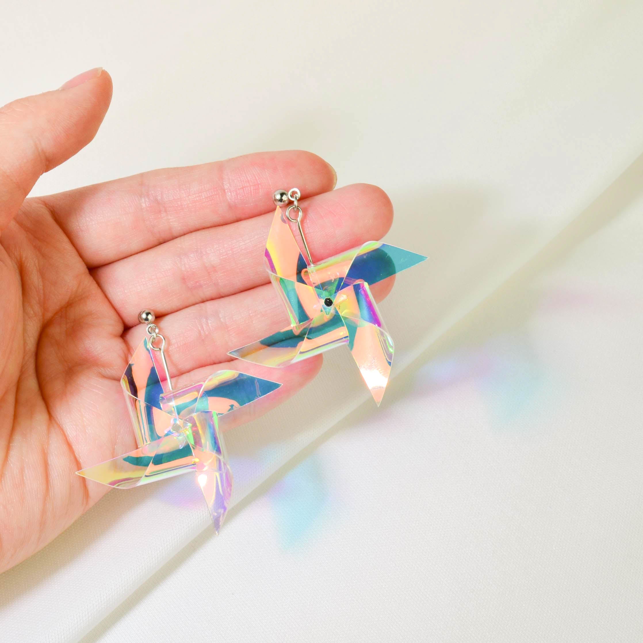 Holographic Pinwheel Earrings