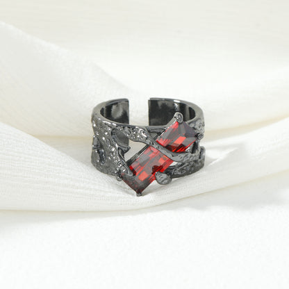 Red Gem Edge Ring