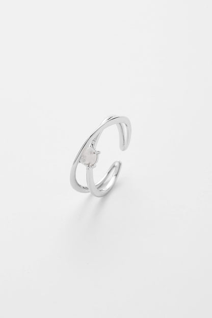Silver lunelle ring – on white background