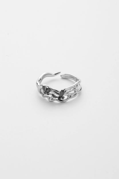 Silver sylfea ring – on white background