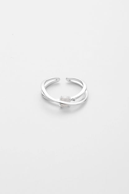 Silver lunelle ring – alternate angle
