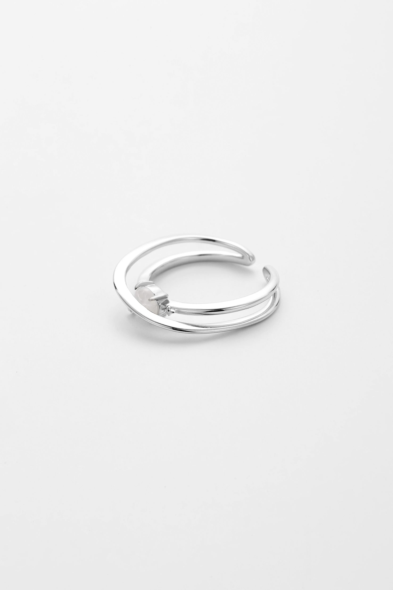 Silver lunelle ring – detail view