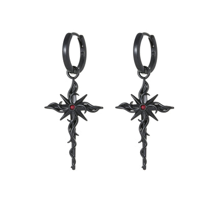 Black mythic earrings – on white background
