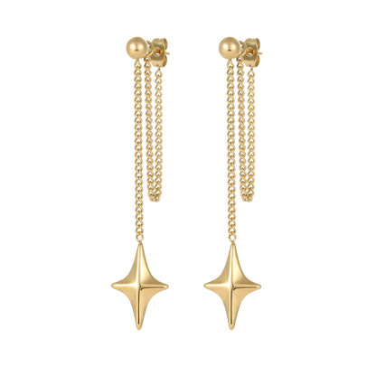 Gold asteri earrings – on white background