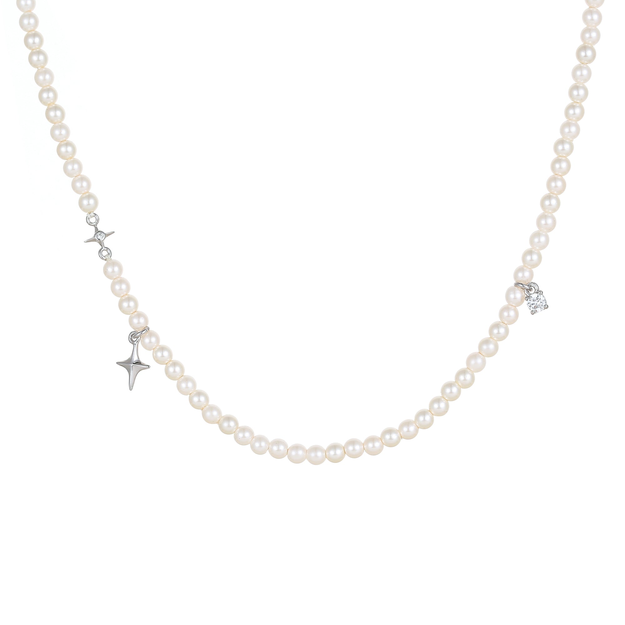 Silver elia necklace – alternate angle