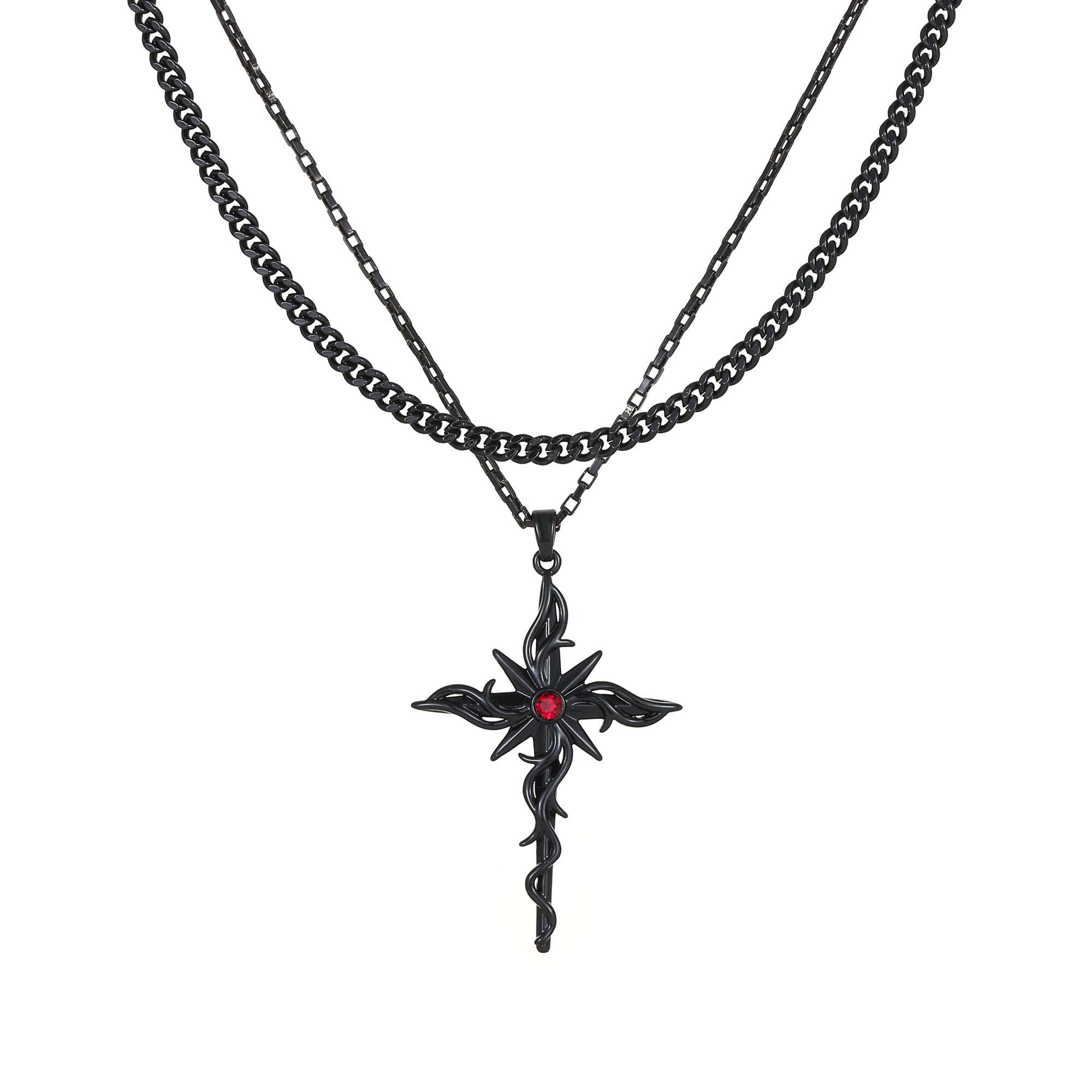 Black mythic necklace – on white background
