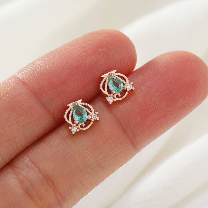 Delicate Small Crystal Earrings