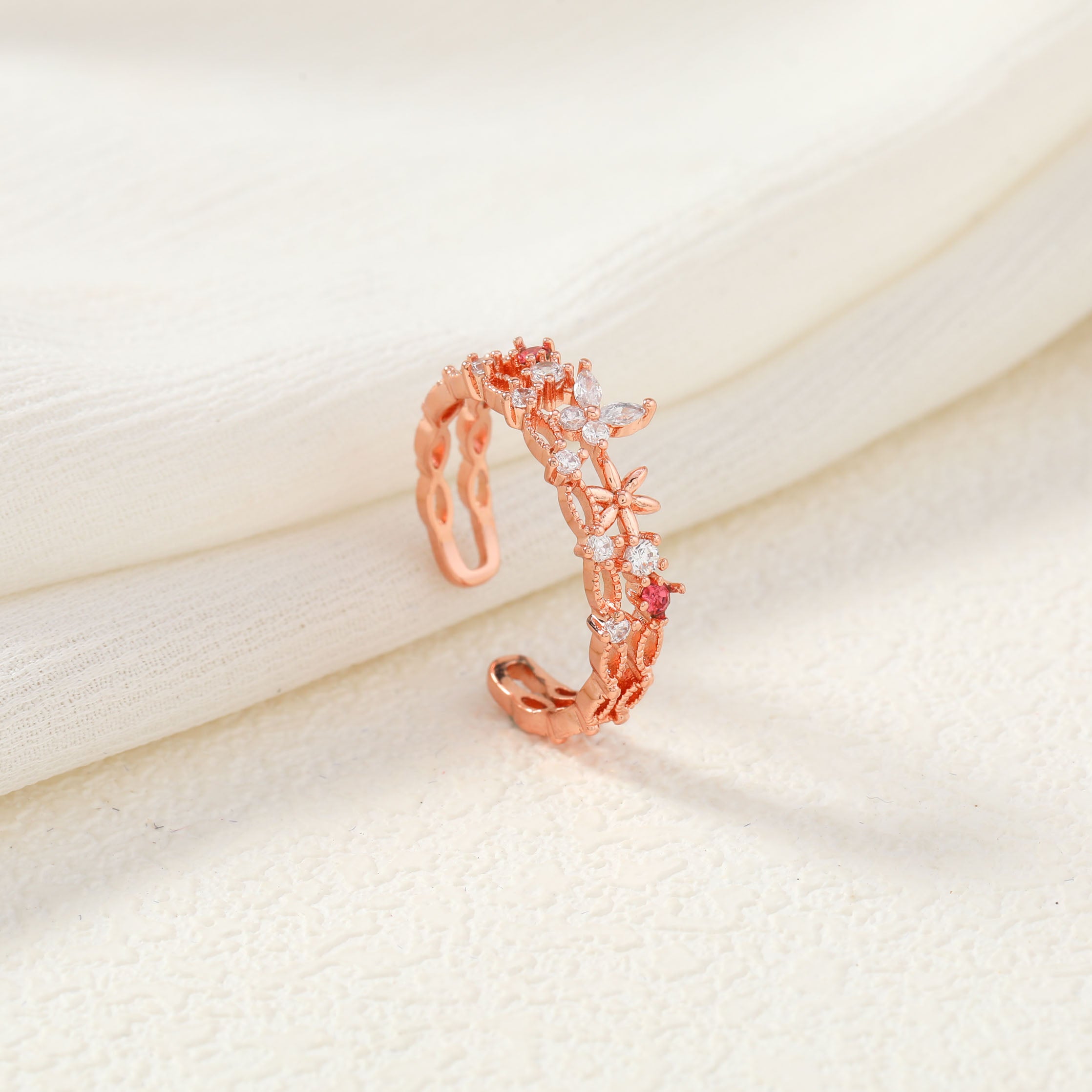 Butterfly Shiny Double Ring