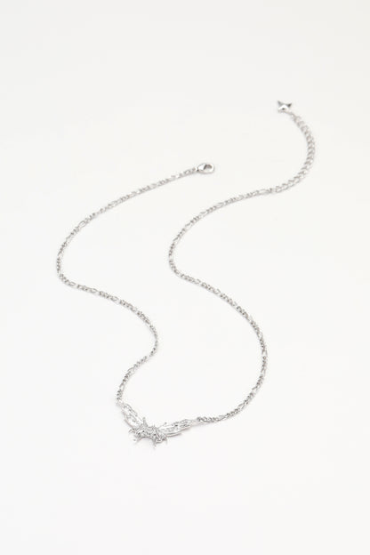Silver papillon necklace – alternate angle