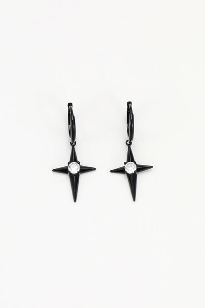 Silver black noxra earrings – on white background