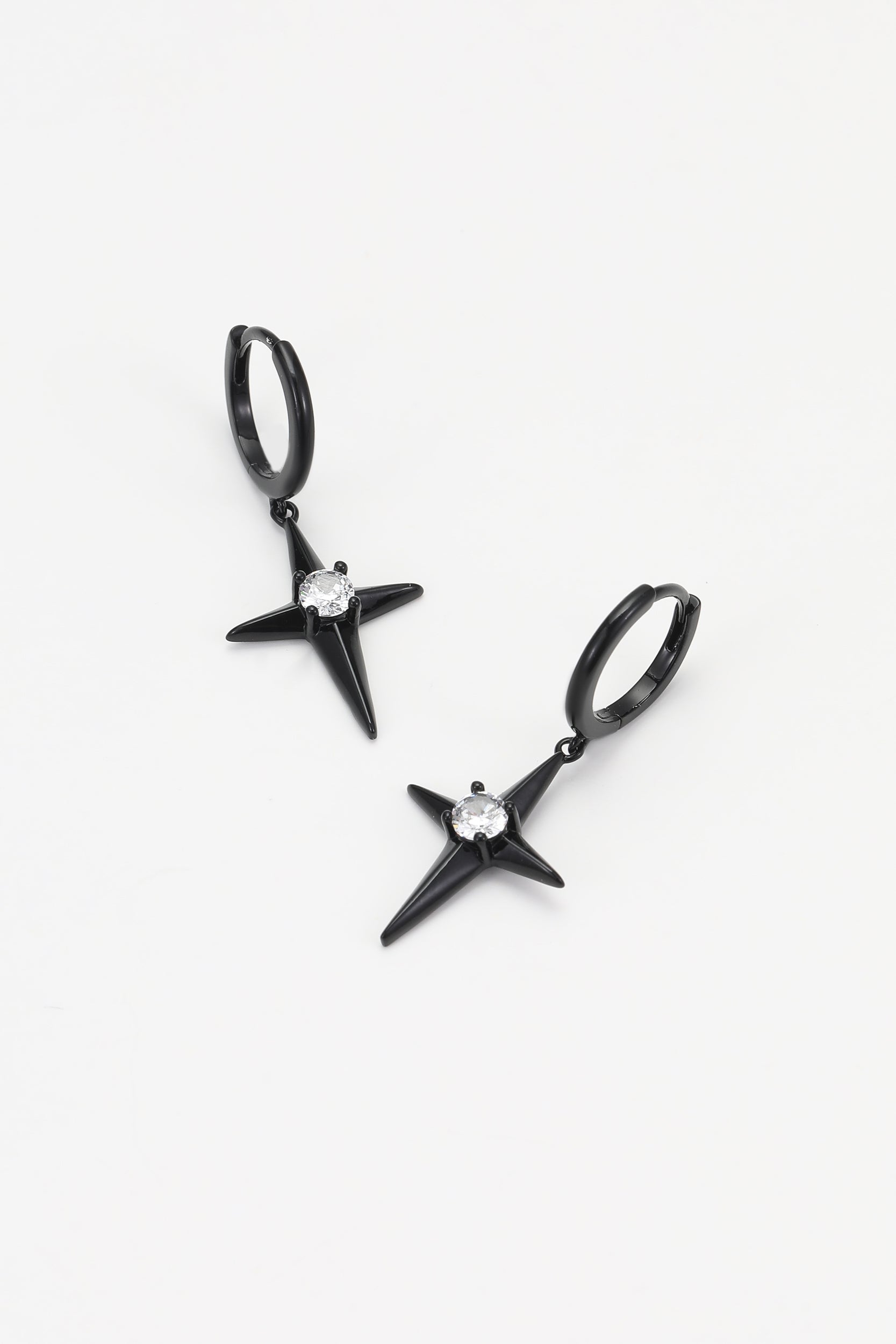 Silver black noxra earrings – alternate angle