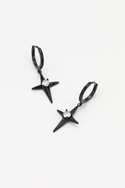 Silver black noxra earrings – alternate angle