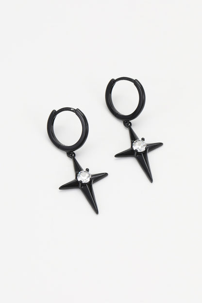 Silver black noxra earrings – detail view