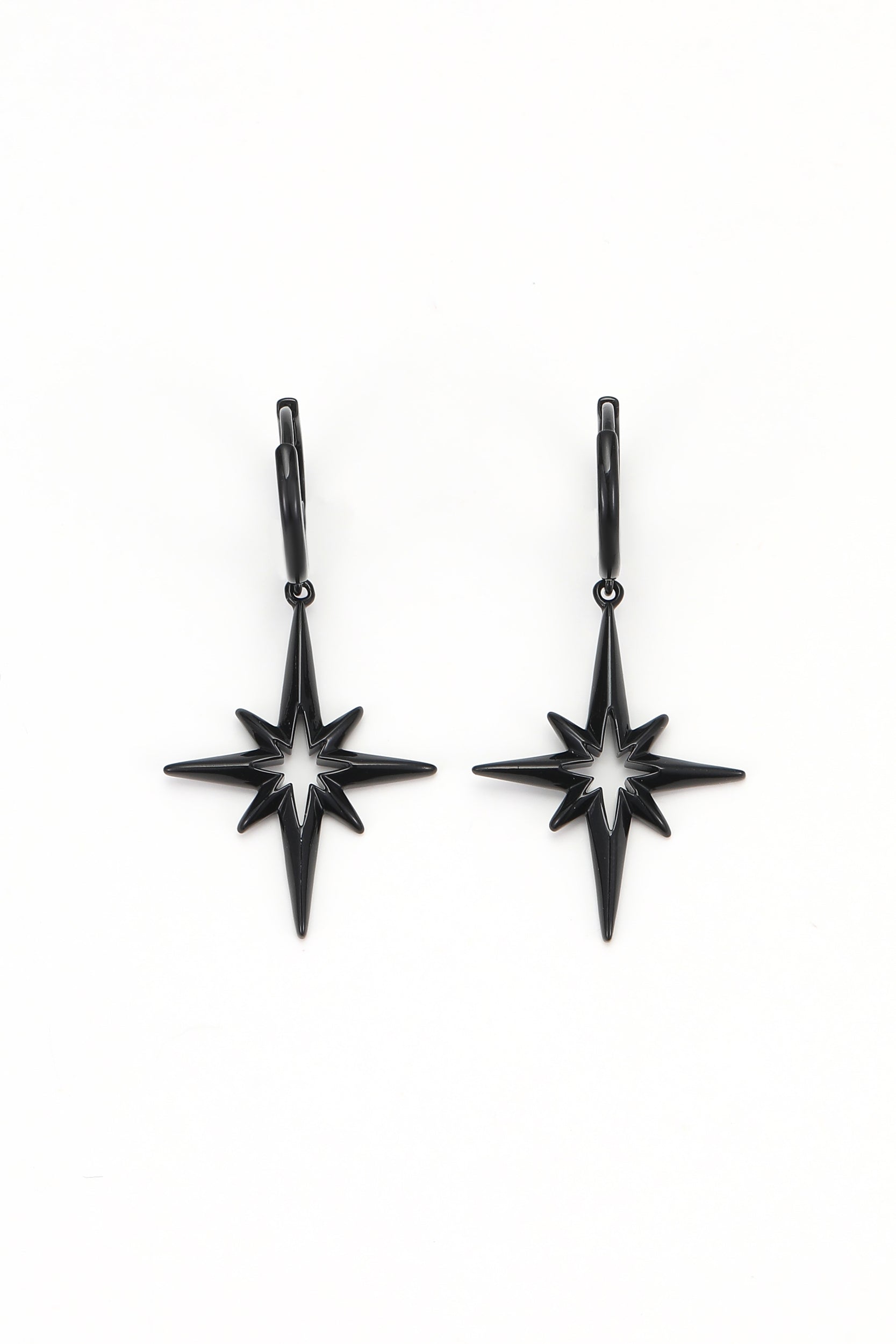 Black obryx earrings – on white background