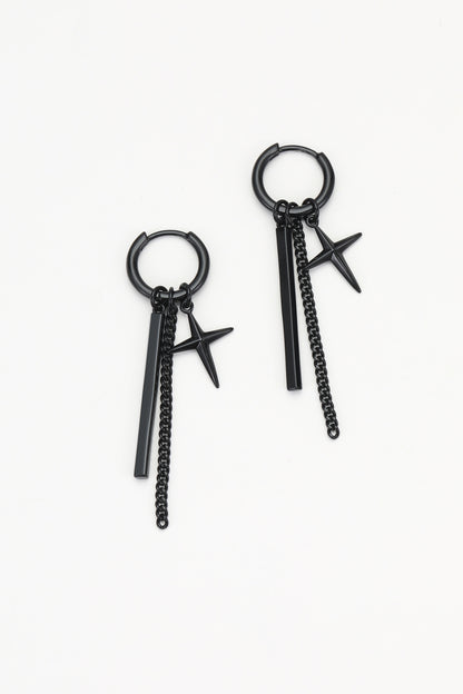 Black rune earrings – on white background
