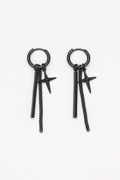 Black rune earrings – detail view