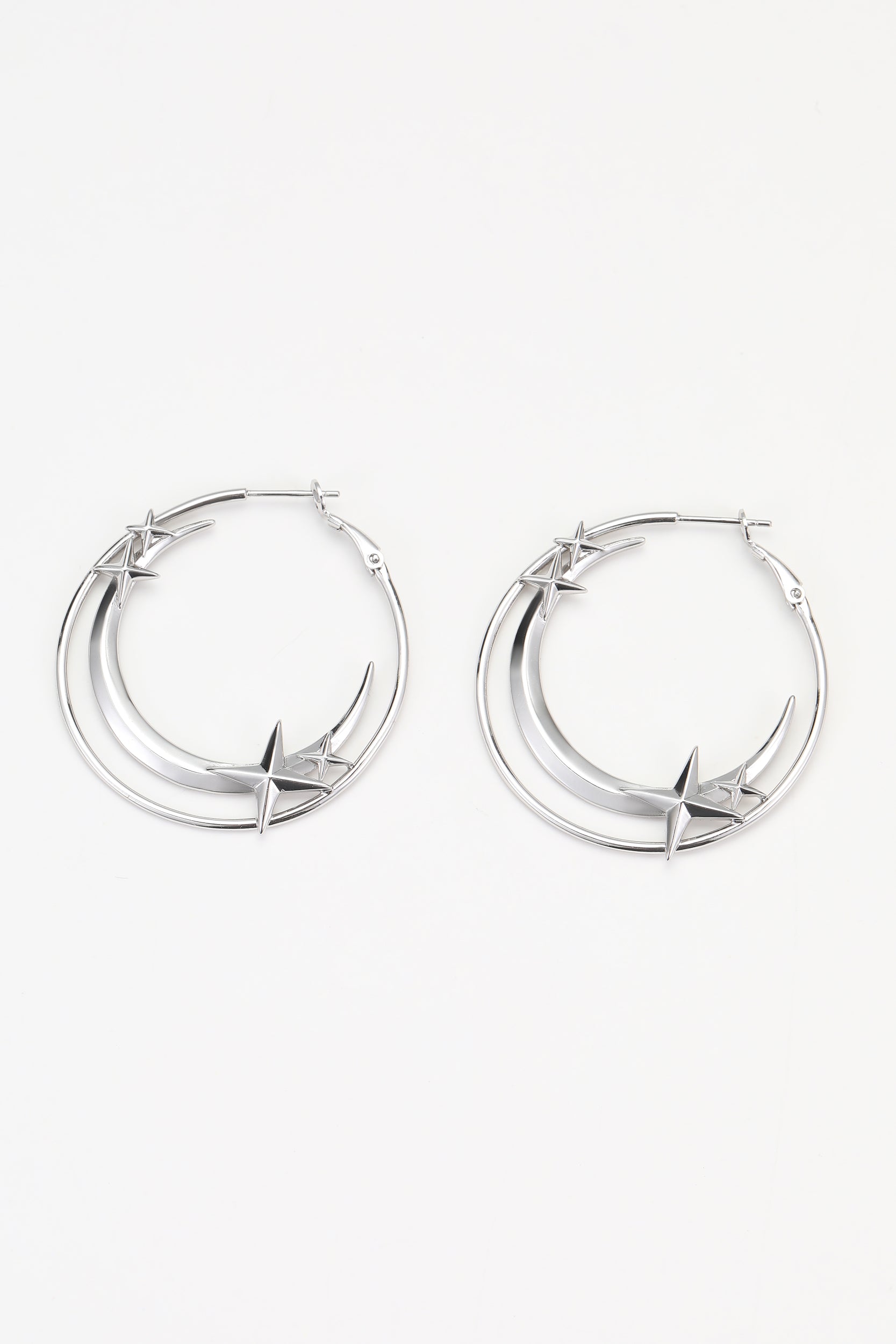 Silver lyra earrings – on white background