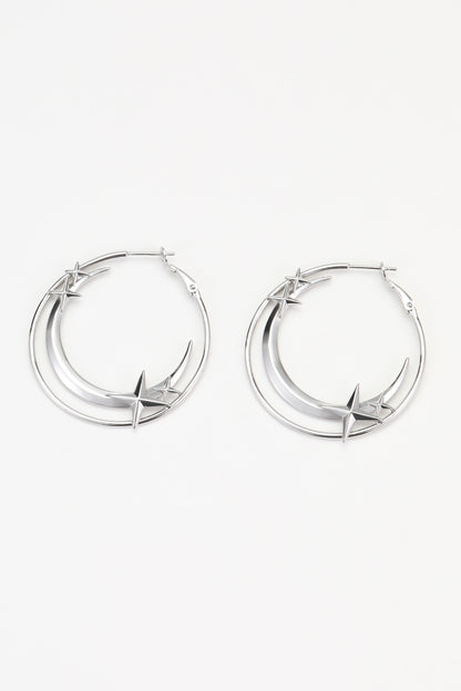 Silver lyra earrings – on white background