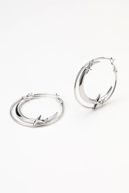 Silver lyra earrings – alternate angle