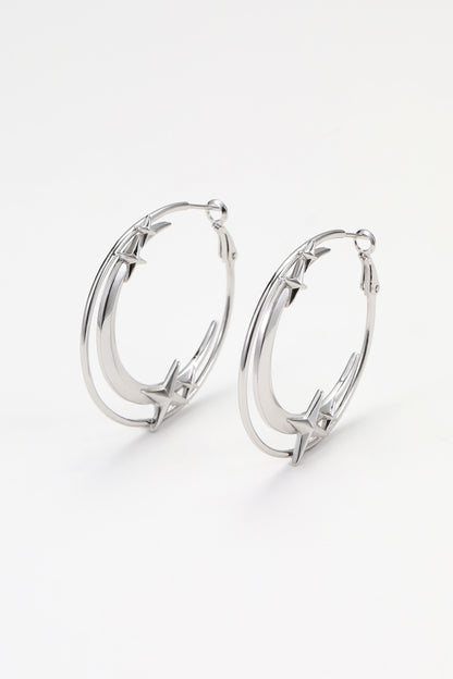 Silver lyra earrings – detail view
