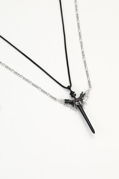 Silver papillon necklace – alternate angle
