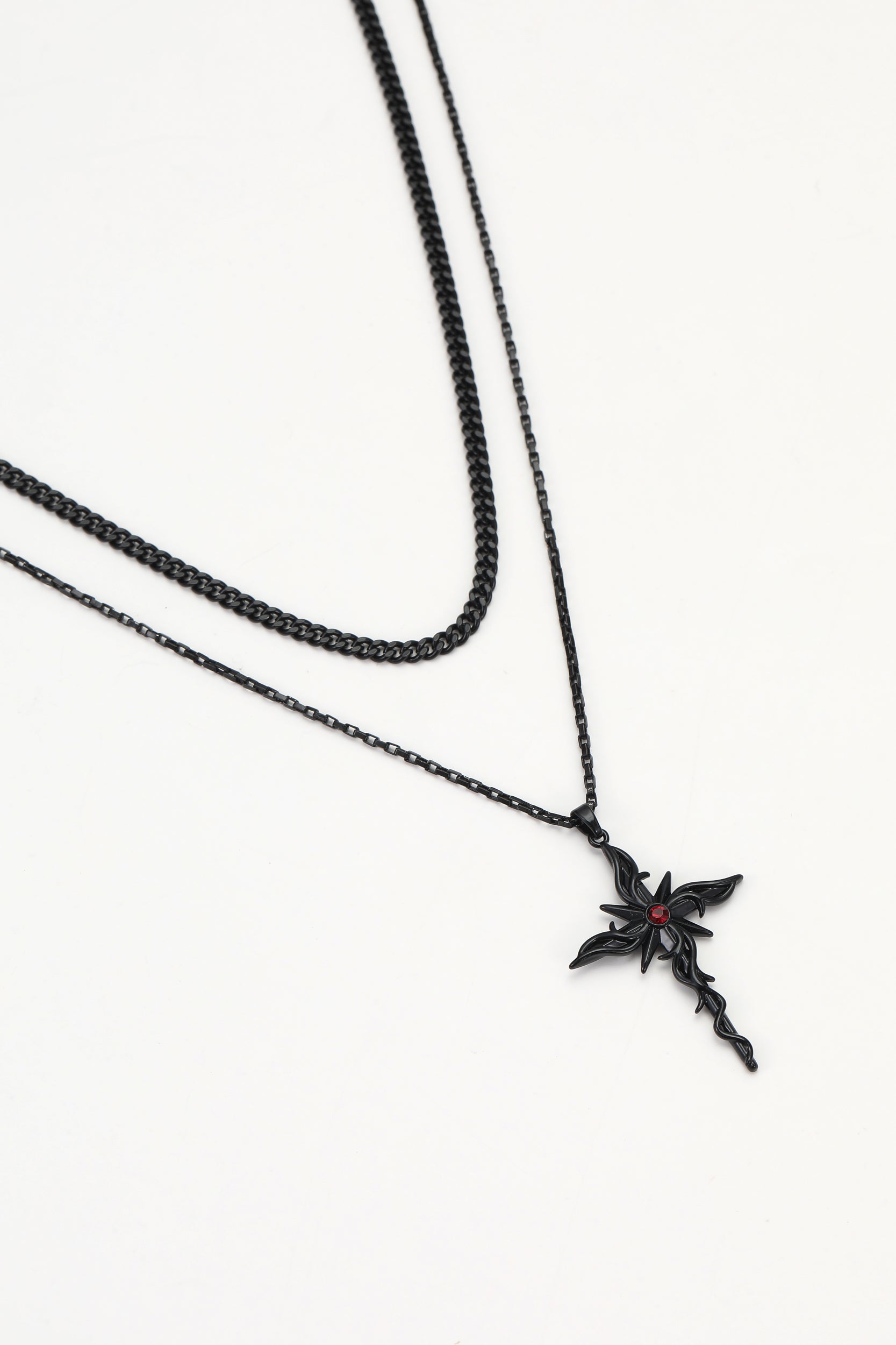 Black mythic necklace – alternate angle