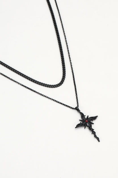Black mythic necklace – alternate angle