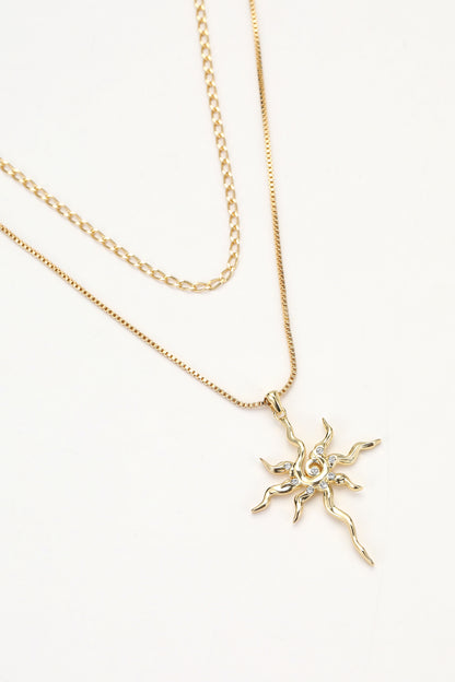 Gold soln necklace – on white background