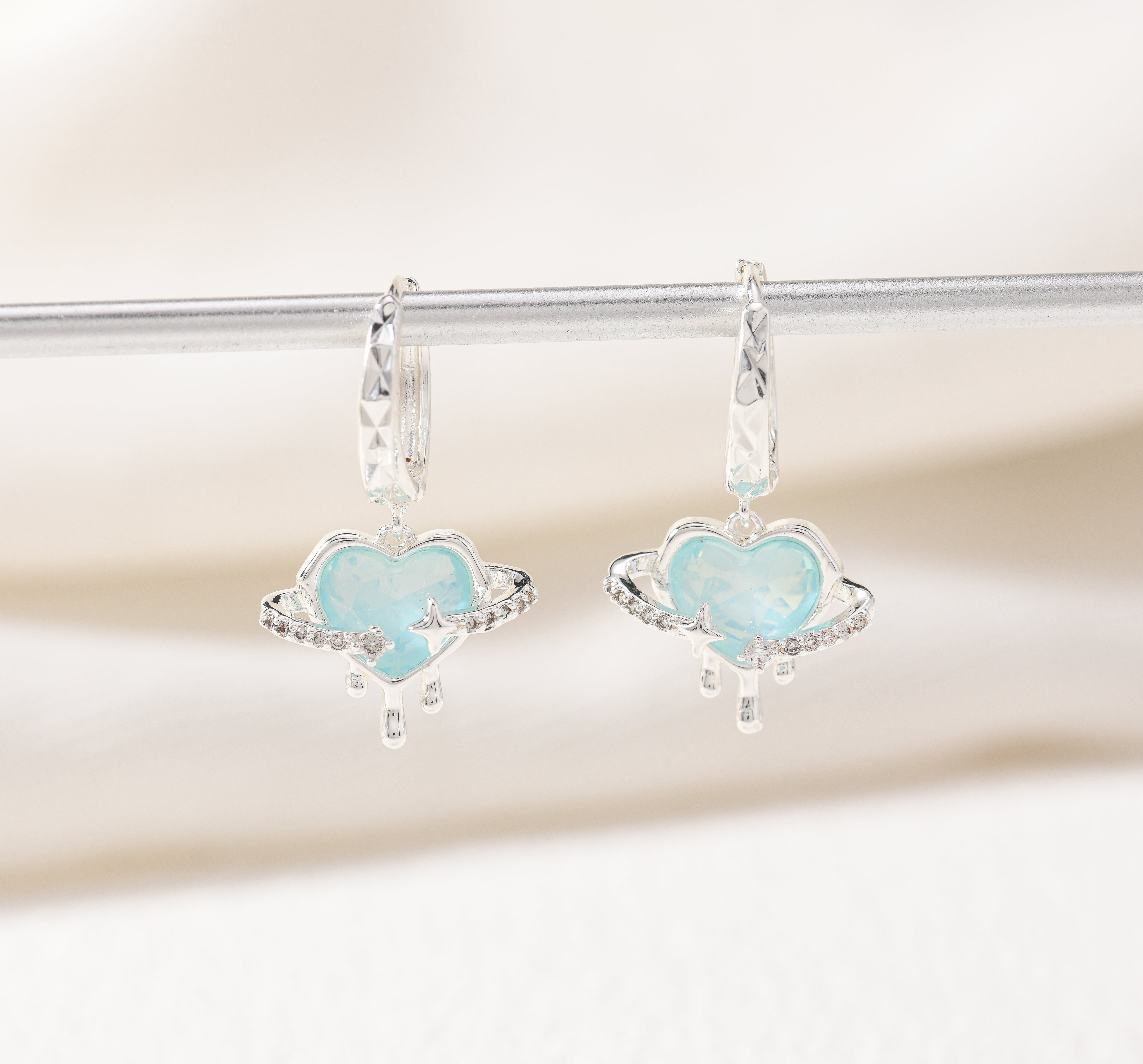 Galaxy Tears Huggie Earrings