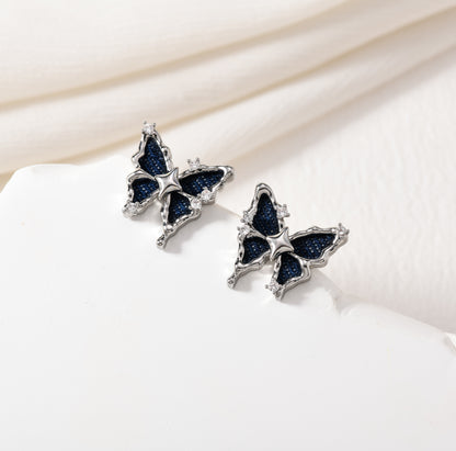 Blue-Jean Butterfly Studs